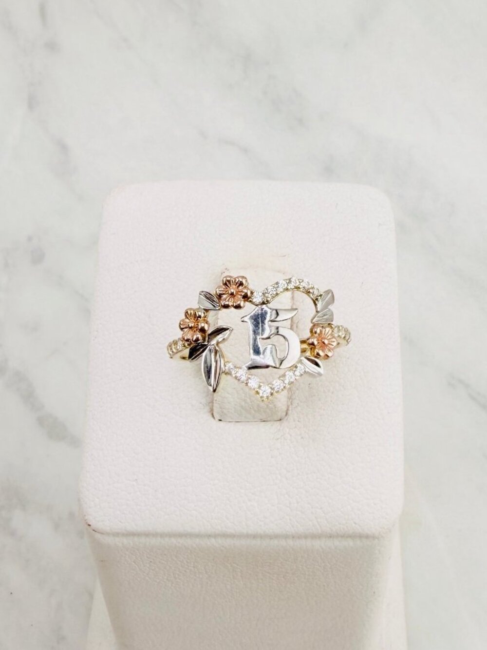 10K Solid Gold Sweet 15 Ring – Mis 15 Años quinceañera ring
